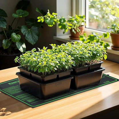 iPower Durable Seedling Heat Mat Warm 10" x 20" Hydroponic Heating Pad Waterproof for Seed Starting Greenhouse and Germination iPower