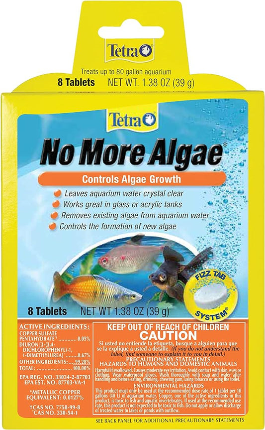 Tetra No More Algae Tablets, 8 tablets, Controls Algae in Aquariums Tetra