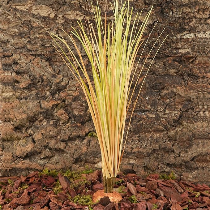 Fake Desert Dry Grass, Reptile Plants for Terrarium, Bearded Dragon Tank Accessories Habitat Decor fit Crested Gecko Leopard Lizard Chameleon Ball Python Snake WOLEDOE