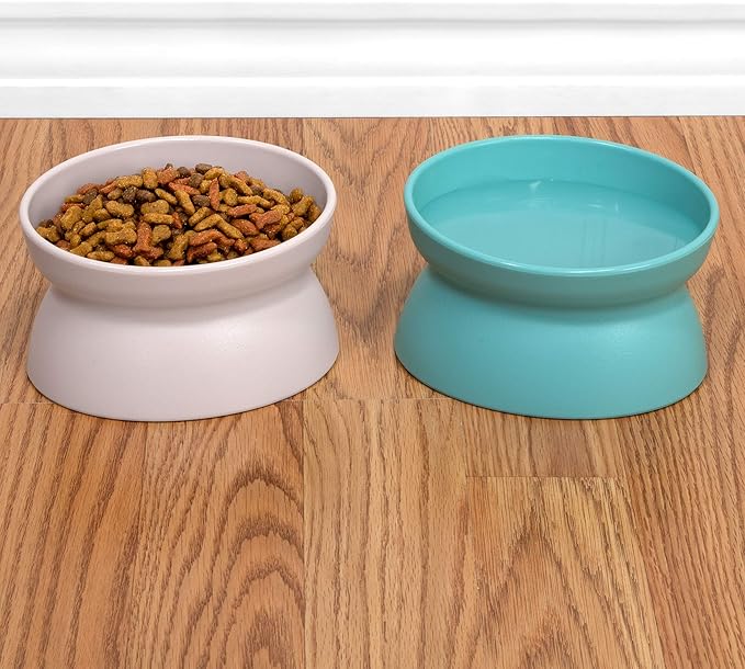 Kitty City Raised Cat Bowls, Small Bowl 2pk (Pastel) - PAWPICO