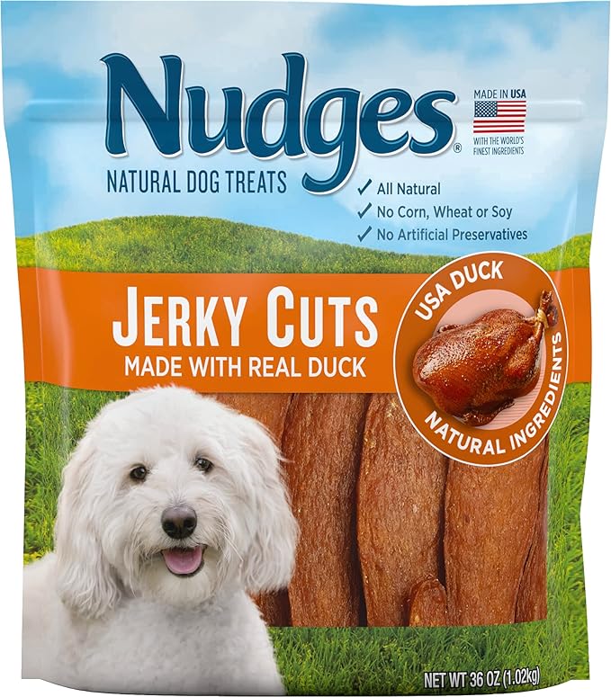 Blue Buffalo Nudges Jerky Cuts Natural Dog Treats, Chicken and Duck, 36oz - PAWPICO