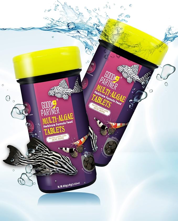 Purify Series for Algae Wafers Pleco Food, Spirulina Fish Food for Snails, Plecos, Algae Eaters and Bottom Feeders, Color Enhancing, All Natural Ingredients, 2.82oz (Pack of 2) GOODPARTNERFishFoodPurifySeries