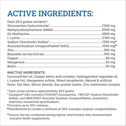Nutramax Laboratories Cosequin ASU Joint & Hoof Pellets Joint Health Supplement for Horses - Pellets with Glucosamine, Chondroitin, MSM, and Biotin, 1200 Grams NutramaxLaboratories