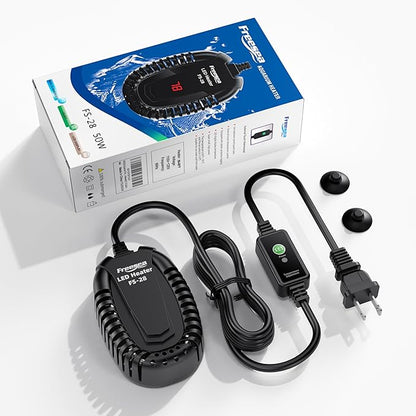 FREESEA Aquarium Fish Tank Heater: 50W Small Submersible Turtle Heater with Adjustable Temperature External Controller for Betta | Saltwater | Freshwater | 1-10 Gallon FREESEA