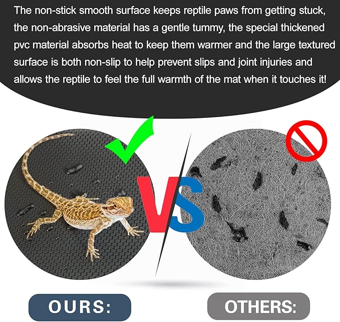 Bearded Dragon Tank Accessories, Reptile Terrarium Carpet Substrate for Leopard Gecko, Lizard, Iguana, Snake, Tortoise, Non-Adhesive Reptile Habitat Bedding(Black 79inch) Vodolo