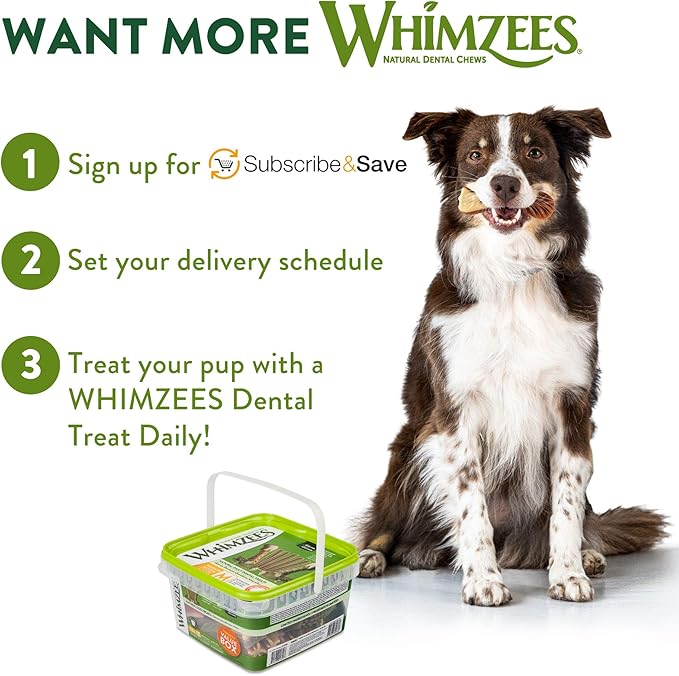 WHIMZEES by Wellness Variety Box: All Natural Dental Chews for Dogs (Medium), 28 Count - Dog Treats, Freshens Breath, Gluten & Grain-Free (Packaging May Vary) - PAWPICO