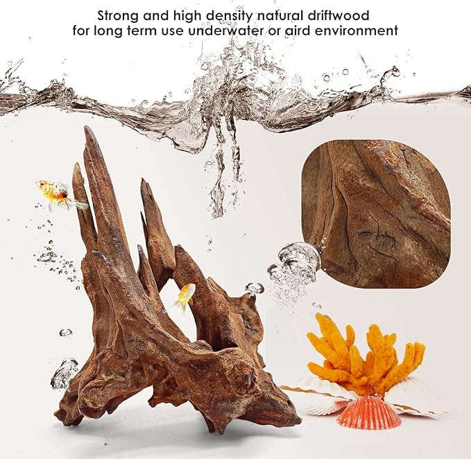 Natural Extral Large Coral Driftwood for Aquarium Decor Fish Tank Decorations Reptile Decor, Assorted Driftwood Branch 14-18" Pack of 2 Jorewood
