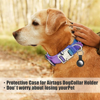 Tactical Dog Collar Military Dog Collar Adjustable Nylon Dog Collar Heavy Duty Metal Buckle with Handle for Dog Training,with Patches(Gradient 1, XL) Celifelight