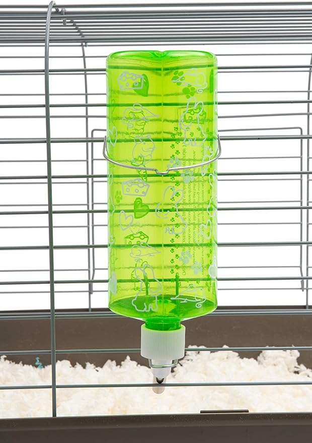 Lixit Standard Cage Water Bottles for Rabbits, Ferrets, Guinea Pigs, Hamsters, Rats, Mice and Other Small Animal's (32 Ounce, Green) Lixit