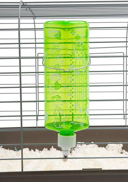Lixit Standard Cage Water Bottles for Rabbits, Ferrets, Guinea Pigs, Hamsters, Rats, Mice and Other Small Animal's (32 Ounce, Green) Lixit