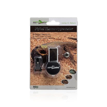 REPTI ZOO Reptile Terrarium Thermometer Hygrometer Digital LCD Display Pet Rearing Box Reptiles Tank Thermometer Hygrometer with Suction Cup REPTIZOO