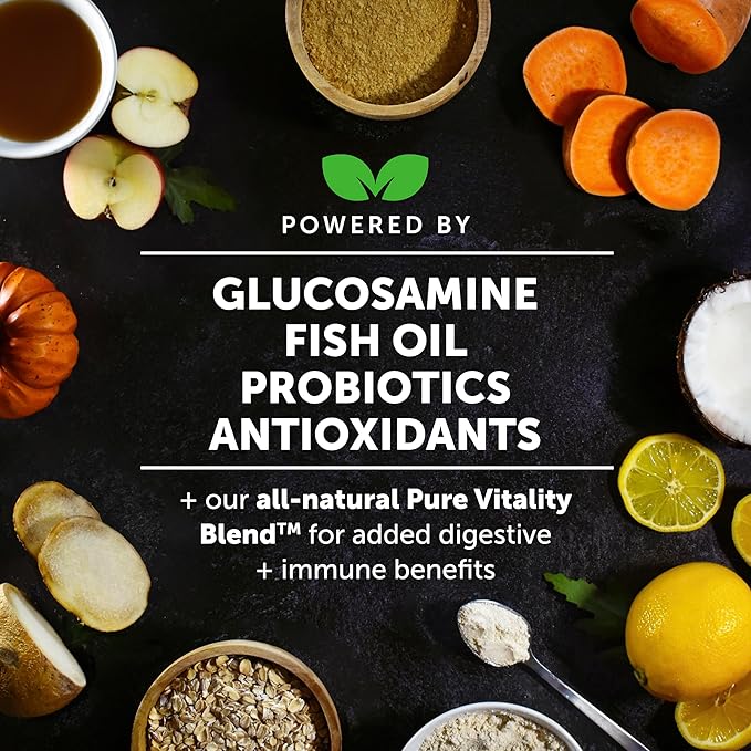 Pet Honesty Senior Dog Multivitamin - Essential Dog Vitamins and Supplements - Glucosamine, Probiotics, Omega Fish Oil for Dogs Health & Heart- Dogs Vitamins Health Supplies (Duck 90 ct) PetHonesty