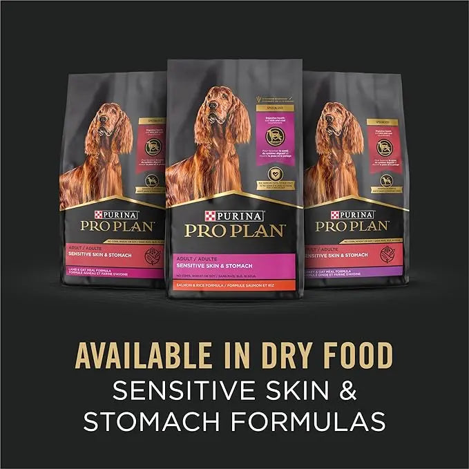 Purina Pro Plan Sensitive Skin and Stomach Wet Dog Food Pate Lamb and Oat Meal Entree - (Pack of 12) 13 oz. Cans - PAWPICO
