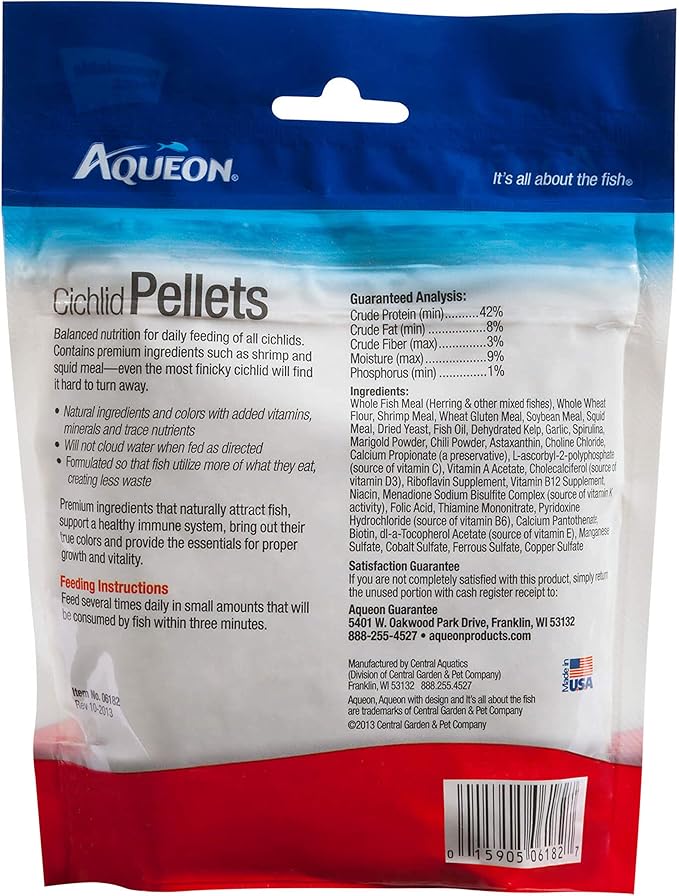 Aqueon Cichlid Food Medium 4.5 Ounces Aqueon