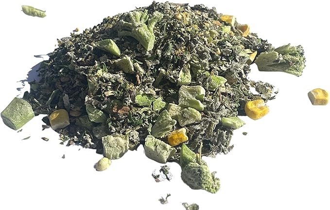 Snout and Shell Farm and Meadow Hermit Crab Food - Green Blend Diet of Dandelion Leaf, Cilantro, Raspberry Leaf, Broccoli, Corn - Eco Animal Pet Snack Treat for Protein & Nutrients | 39g SNOUTANDSHELL