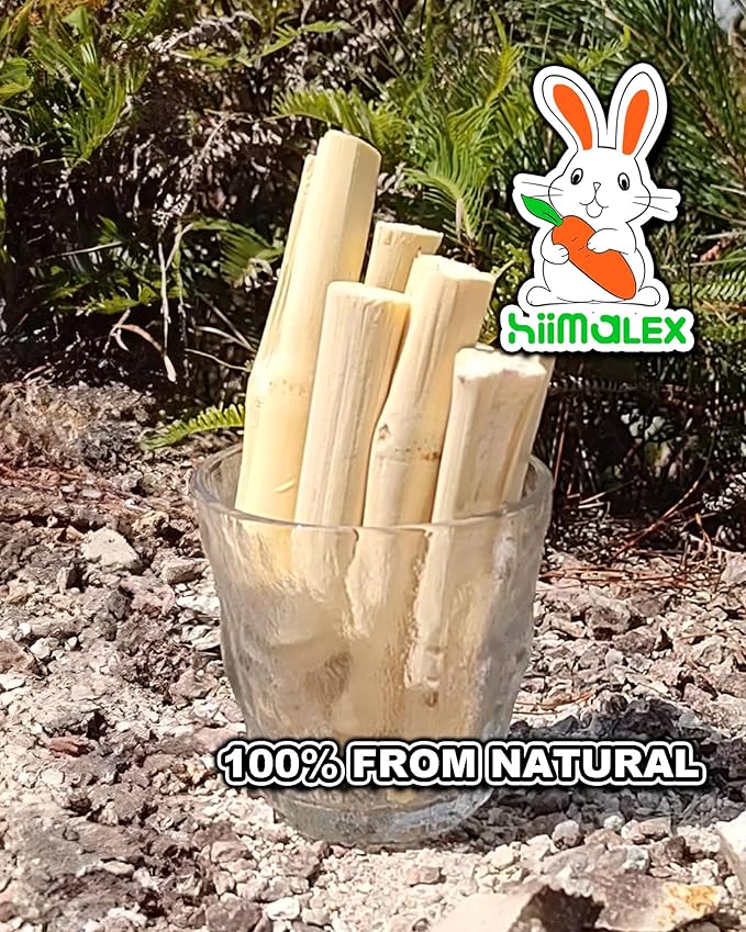 HIIMALEX Bunny Snacks 300g/10oz. Sweet Bamboo Molar Chew Treat Sticks for Rabbits Guinea Pigs Hamsters Small Animal MakeTheKingdomforYourBunnies