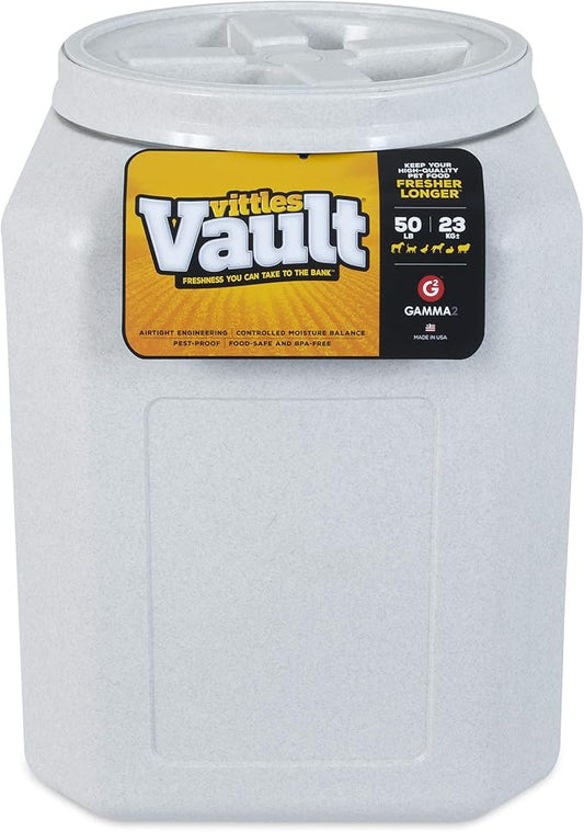 Gamma2 Vittles Vault Airtight Dog Food Storage Container - Fits up to 50 Pounds of Dry Pet Food - Perfect for Cat and Puppy Kibble - BPA-Free Plastic - Made in the USA - 14" L x 20" H - PAWPICO