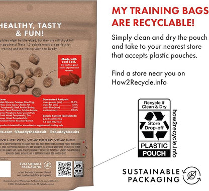 Buddy Biscuits Trainers Training Bites Soft & Chewy Dog Treats, Beef, 10 oz. Pouch - PAWPICO