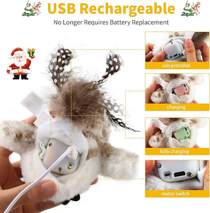 Gigwi Interactive Cat Toys for Indoor Cats, Flapping and Chirping Catnip Toys for Cat Exercise, Automatic Cat Toy with Beating Wings & Real Feather Tail, Rechargeable Cat Kicker Toy Prince - PAWPICO