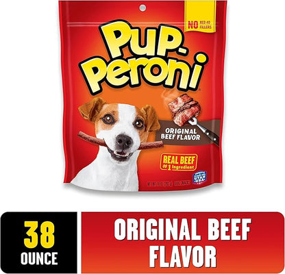 Pup-Peroni Dog Treats, Original Beef Flavor, 38 Ounce, Made with Real Beef (Pack of 2) - PAWPICO