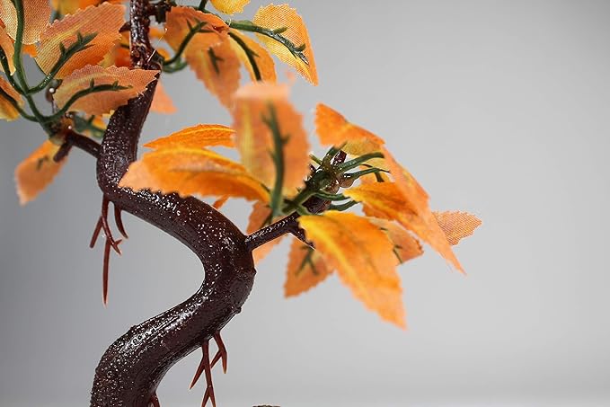 Penn-PLAX Deco-Replicas Bonsai Tree Aquarium Decoration – Orange – Safe for Freshwater and Saltwater Fish Tanks – 8” Height Penn-Plax