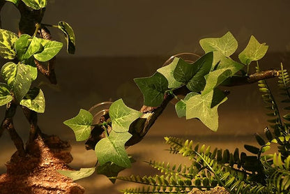 AQUA KT Reptile Corner Branch Terrarium Plant Decoration with Suction Cup for Amphibian Lizard Snake Climbing AQUAKT