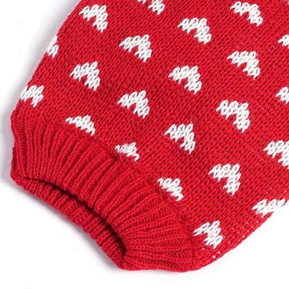 Dxhycc Dog Knitted Sweater Dog Heart Sweater Puppy Sweater Warm Soft Pet Holiday Clothes for Medium Cats and Dogs (Red, L) - PAWPICO