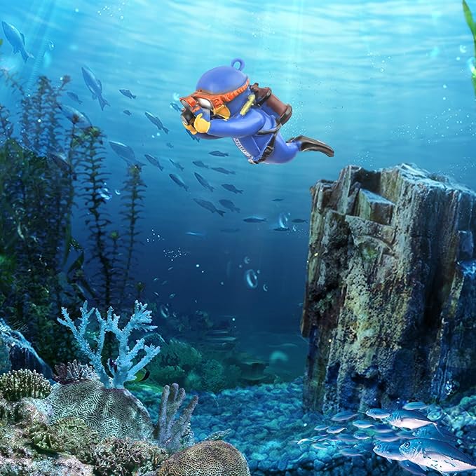 onesimcr Floating Fish Tank Decorations, Aquarium Decorations, Lovely Diver Fish Tank Decorations, Floating Device Fish Tank Accessories，Suitable for All Kinds of Fish Tanks… onesimcr