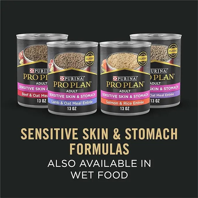 Purina Pro Plan Sensitive Skin and Stomach Dog Food Dry, Adult Salmon & Rice Formula, Digestive Health - 30 lb. Bag - PAWPICO