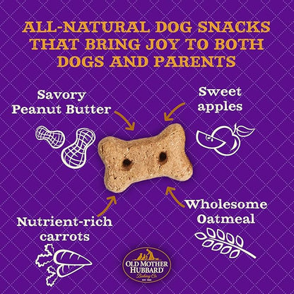 Old Mother Hubbard by Wellness Classic P-Nuttier Natural Dog Treats, Crunchy Oven-Baked Biscuits, Ideal for Training, Large Size, 3.3 pound bag - PAWPICO