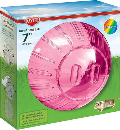 Kaytee 7" Assorted Color Run-About Exercise Ball for Pet Hamsters & Gerbils (Pack of 2) Kaytee