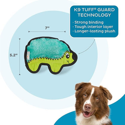 Outward Hound Durablez Tough Plush Squeaky Dog Toy, Hedgehog, Turquoise, XS - PAWPICO