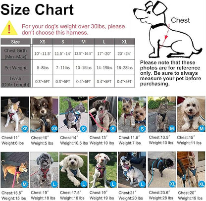 Dog Harness Step-in Breathable Puppy Cat Dog Vest Harnesses for Small Medium Dogs Blue Plaid - PAWPICO