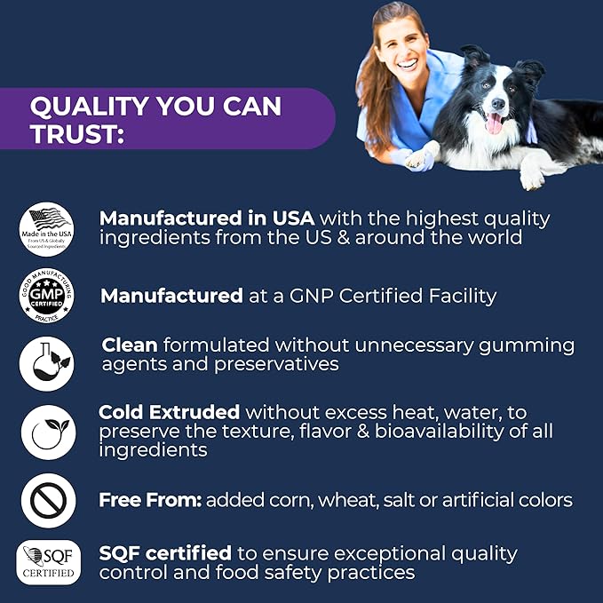 Calm & Relax Soft Chew Supplements for Dogs - Reduce Stress & Anxiety, Behavioral Support, Promote Rest & Relaxation for Active Dogs Dogletics