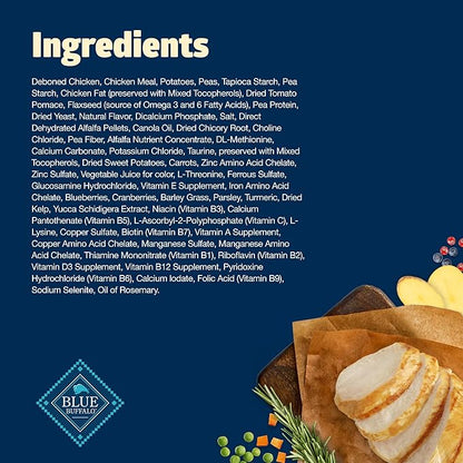 Blue Buffalo Freedom Grain-Free Dry Dog Food, Complete & Balanced Nutrition for Adult Dogs, Made in the USA With Natural Ingredients, Chicken & Potatoes, 24-lb. Bag - PAWPICO