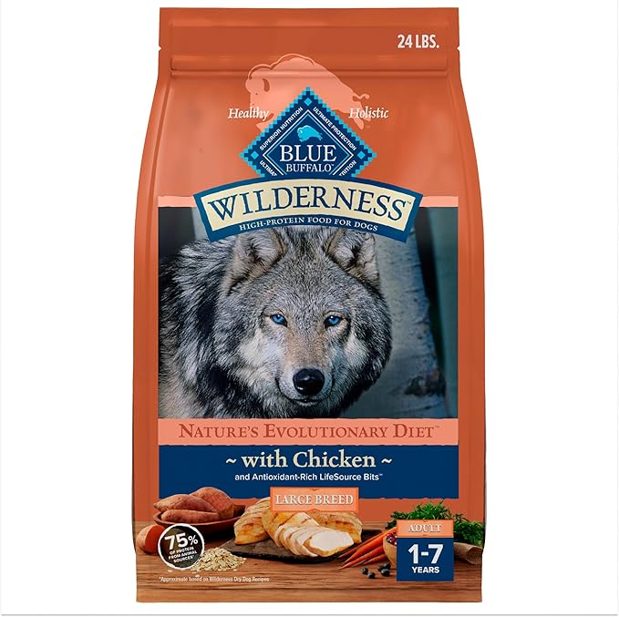 Blue Buffalo Wilderness Large Breed Adult Dry Dog Food Wholesome Grains Natural Ingredients Chicken - PAWPICO