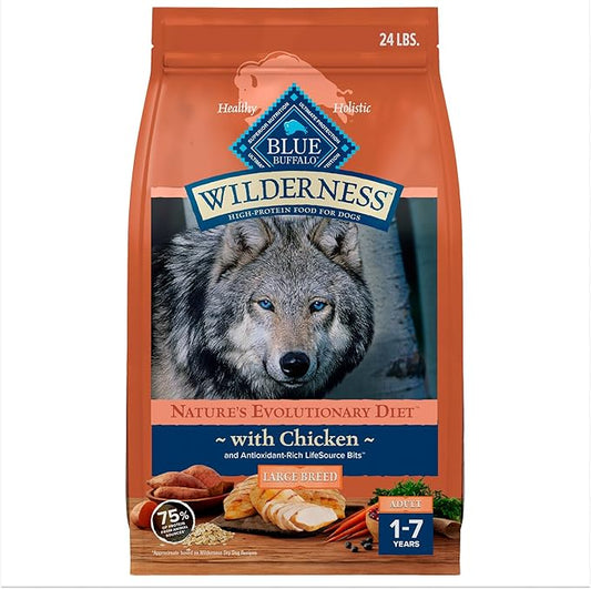 Blue Buffalo Wilderness Large Breed Adult Dry Dog Food Wholesome Grains Natural Ingredients Chicken - PAWPICO