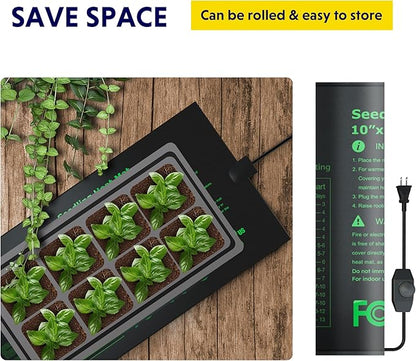iPower 10"x20.75" Seeding Heat Mat, Adjustable Temperature Waterproof Durable Germination Station, Hydroponic Heating Pad for Indoor Gardening iPower