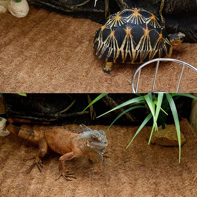 Hamiledyi Reptile Carpet Mat 19.7x11.8in Coconut Fiber Substrate,Lizard Cage Pad Tortoise Substrate Liner Snake Coco Liner for Bearded Dragon Snake Gecko Turtle Lizard Chamelon Iguana. Hamiledyi