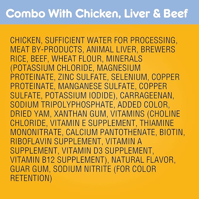 PEDIGREE CHOPPED GROUND DINNER Adult Canned Soft Wet Dog Food Combo with Chicken, Liver & Beef, 13.2 oz. Cans (Pack of 12) - PAWPICO