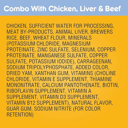 PEDIGREE CHOPPED GROUND DINNER Adult Canned Soft Wet Dog Food Combo with Chicken, Liver & Beef, 13.2 oz. Cans (Pack of 12) - PAWPICO