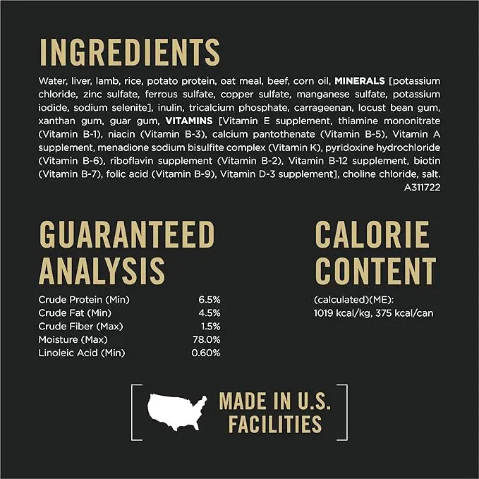 Purina Pro Plan Sensitive Skin and Stomach Wet Dog Food Pate Lamb and Oat Meal Entree - (Pack of 12) 13 oz. Cans - PAWPICO