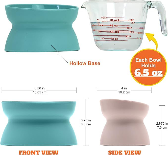 Kitty City Raised Cat Bowls, Small Bowl 2pk (Pastel) - PAWPICO