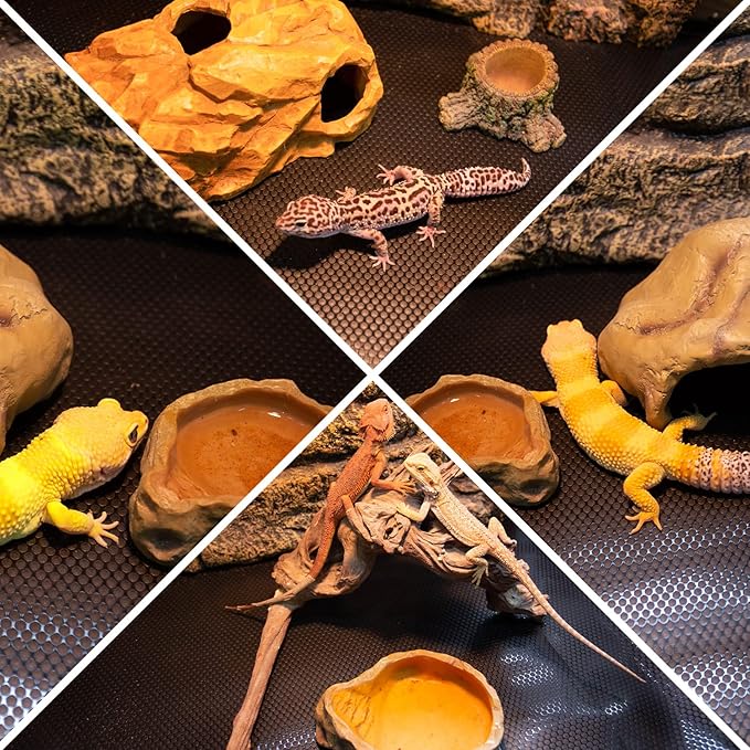 REPTIZOO Reptile Substrate Mat Terrarium Carpet, 118" x 23.6" Non-Adhesive Reptile Terrarium Bedding Substrate Liner, Reptile Tank Accessories for Bearded Dragon,Leopard Gecko,Lizard,Tortoise REPTIZOO