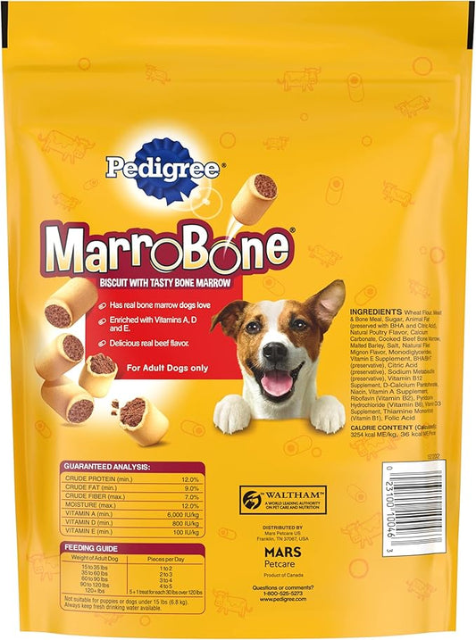 PEDIGREE MARROBONE Dog Treats Real Beef Flavor Crunchy Dog Biscuit, (24.9 OZ)(Pack of 8) - PAWPICO
