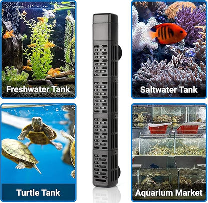 HiTauing Aquarium Heater, 50W/100W/200W/300W/500W Submersible Fish Tank Heater with Over-Temperature Protection and Automatic Power-Off When Leaving Water for Saltwater and Freshwater HiTauing