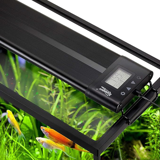 hygger Auto On Off 48-55 Inch LED Aquarium Light Extendable Dimable 7 Colors Full Spectrum Light Fixture for Freshwater Planted Tank Build in Timer Sunrise Sunset hygger