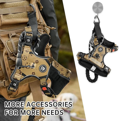 NESTROAD No Pull Dog Harness,Adjustable Oxford Dog Vest Harness with Leash,Reflective No-Choke Pet Harness with Easy Control Soft Handle for Small Dogs(Small,Light Brown) NESTROAD