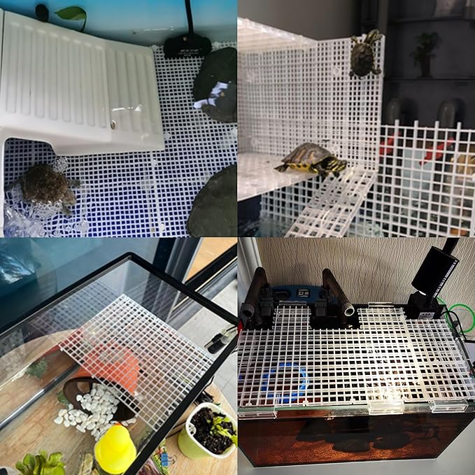 ALEGI Aquarium Fish Tank Divider Plastic Egg Crate Aquarium Filter Bottom Tray Plastic Grid (L 6pcs) ALEGIAquarium