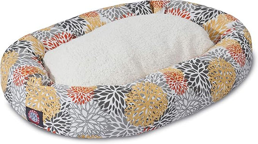 Majestic Pet 40" Citrus Blooms Sherpa Bagel Bed - PAWPICO